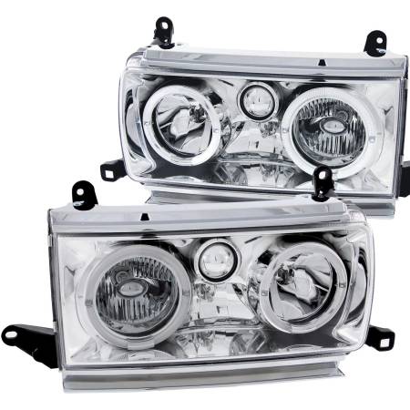 ANZO Headlights, Tail Lights and More  - ANZO 1991-1994 Toyota Land Cruiser Crystal Headlights w/ Halo Chrome