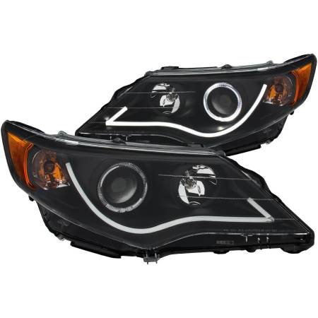 ANZO Headlights, Tail Lights and More  - ANZO 2012-2013 Toyota Camry Projector Headlights w/ Halo Black