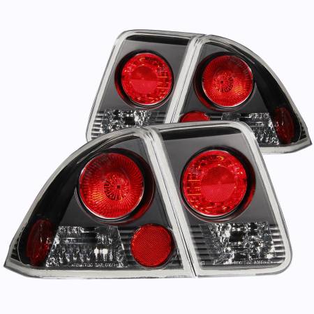 ANZO Headlights, Tail Lights and More  - ANZO 2001-2004 Honda Civic 4Dr Sedan Taillights Black