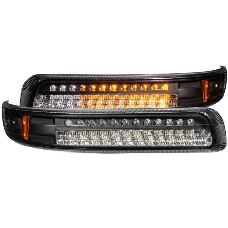 ANZO Headlights, Tail Lights and More  - ANZO 1999-2002 Chevrolet Silverado 1500 LED Parking Lights Black w/ Amber Reflector