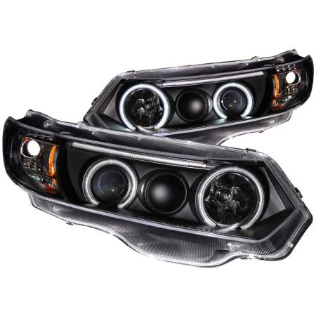 ANZO Headlights, Tail Lights and More  - ANZO 2006-2011 Honda Civic Projector Headlights w/ Halo Black (CCFL)