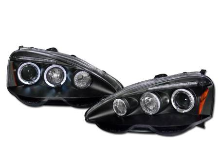 I3 Enterprise - I3 02-04 Acura Rsx Twin Halo Projector Headlight W/Amber (Jdm Black)