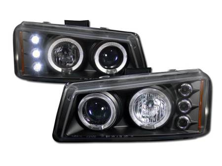 I3 Enterprise - I3 03-06 Chevy Silverado Halo Projector Headlights W/Led W/Amber (Jdm Black)