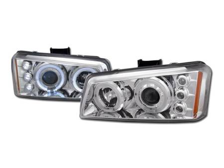 I3 Enterprise - I3 03-06 Chevy Silverado Halo Projector Headlights W/Led W/Amber (Chrome)