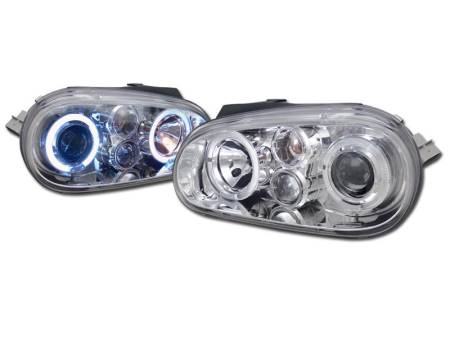 I3 Enterprise - I3 99-05 Vw Golf Mk4 Halo Projector Headlights W/Fog Light (Chrome)