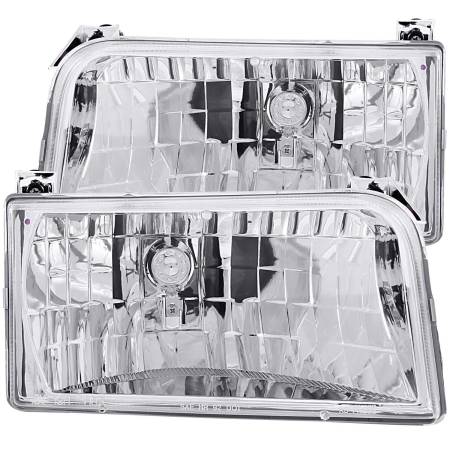 ANZO Headlights, Tail Lights and More  - ANZO 1992-1996 Ford F-150 Crystal Headlights Chrome