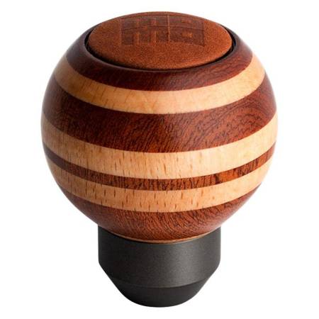 Momo - Momo Targa Heritage Shift Knob - Round Wood, Layered Mahogany and Beechwood, Leather Insert Top