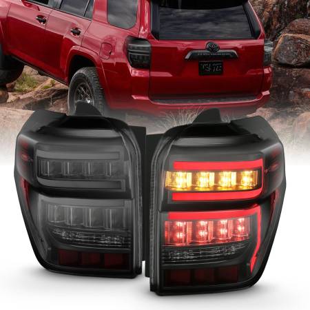 ANZO Headlights, Tail Lights and More  - ANZO 2014-2020 Toyota 4Runner T.L Black Housing Smoke Lens Red Light Bar W/Sequential