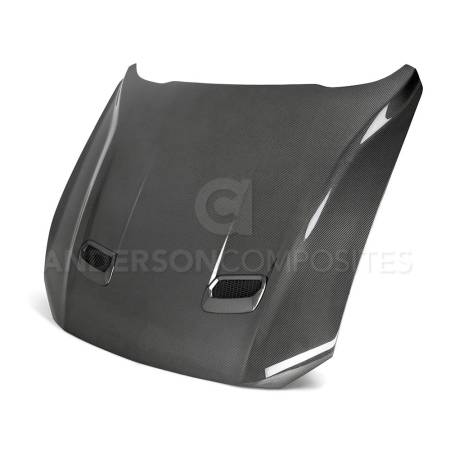 Anderson Composites - Anderson Composites 18-20 Ford Mustang Double Sided Type-OE Carbon Fiber Hood