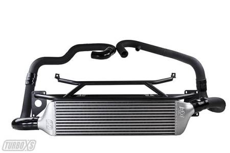 Turbo XS - Turbo XS Front Mount Intercooler Kit Wrinkle Black Pipes 2015+ Subaru STi.