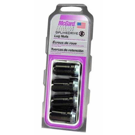 McGard - McGard SplineDrive Lug Nut (Cone Seat) M14X1.5 / 1.648in. Length (4-Pack) - Black (Req. Tool)