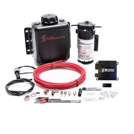 Snow Performance - Snow Performance Stage 2 Boost Cooler Forced Induction Progressive Engine Mount Water-Methanol Injection Kit (Red High Temp Nylon Tubing, Quick-Connect Fittings)