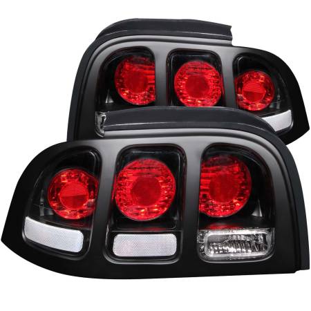 ANZO Headlights, Tail Lights and More  - ANZO 1994-1998 Ford Mustang Taillights Black