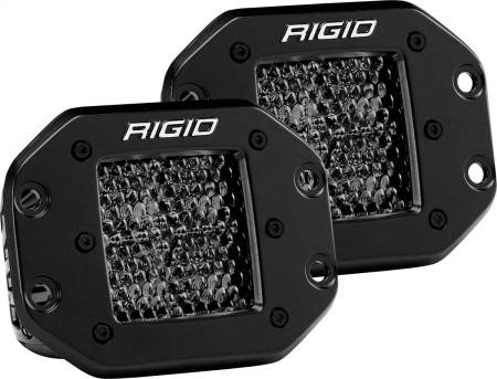 Rigid Industries - RIGID D-Series PRO Midnight Edition, Spot Diffused, Flush Mount, Pair