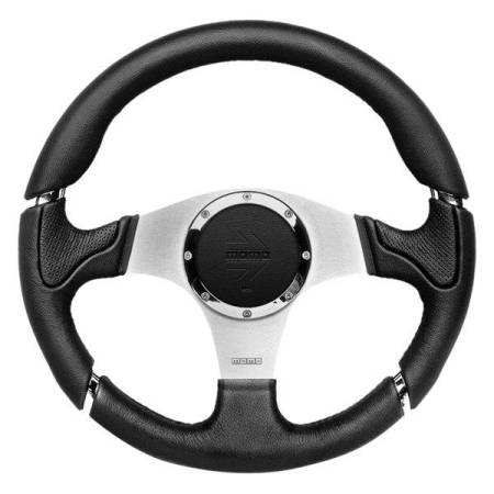 Momo - Momo Millenium Steering Wheel 350 mm - Black Leather/Black Stitch/Brshd Spokes