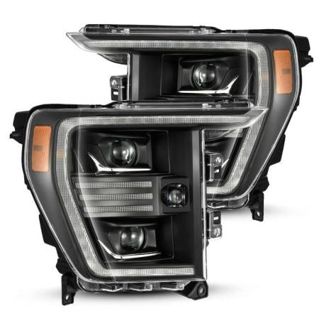 AlphaRex - AlphaRex 21-22 Ford F150 PRO-Series Projector headlights Black w/Activ Light/Seq Signal