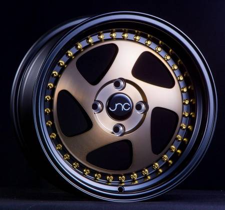 JNC Wheels - JNC Wheels Rim JNC034 Matte Bronze Black Lip Gold Rivets 18x9.5 5x114.3 ET30