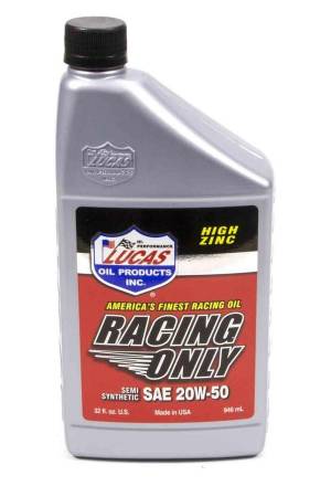 Lucas Oil - Lucas Motor Oil - Racing - 20W50 - Semi-Synthetic - 1 qt - Each