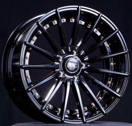 JNC Wheels - JNC Wheels Rim JNC042 Gloss Black Gold Rivets 20x10 5x114.3 ET38