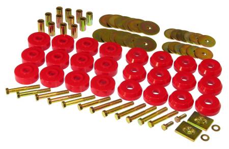 Prothane - Prothane Chevy Conv Impala / Belair Body Mount Kit - Red