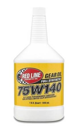 Red Line Synthetic Oil - Red Line Oil 75W140 Gear Oil Synthetic GL-5 Differential Gear Oil 1 Quart - Case of 12