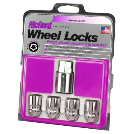 McGard - McGard Wheel Lock Nut Set - 4pk. (Cone Seat) M12X1.5 / 19mm & 21mm Dual Hex / 1.28in. L - Chrome