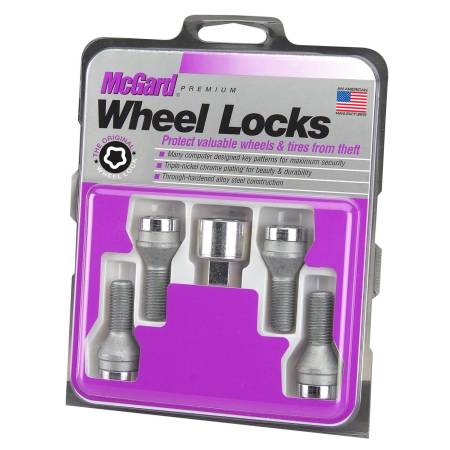 McGard - McGard Wheel Lock Bolt Set - 4pk. (Cone Seat) M14X1.25 / 17mm Hex / 27.3mm Shank Length - Chrome