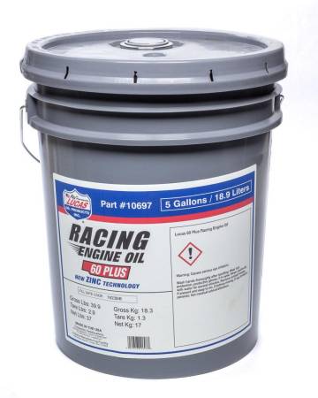 Lucas Oil - Lucas SAE 60 Plus Racing Motor Oil 5 Gallon Pail