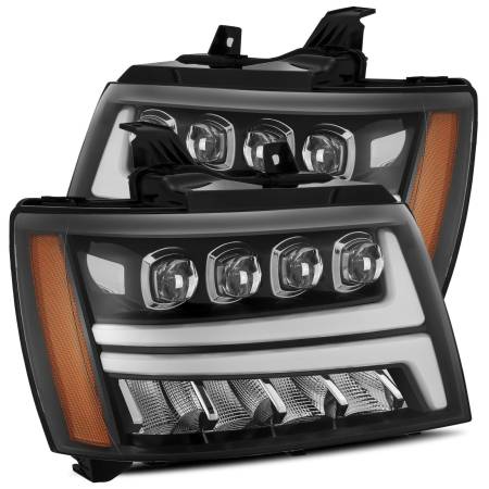 AlphaRex - AlphaRex 07-13 Chevy Avalanche NOVA LED Proj Headlights Plank Style Gloss Black w/Activ Light/DRL