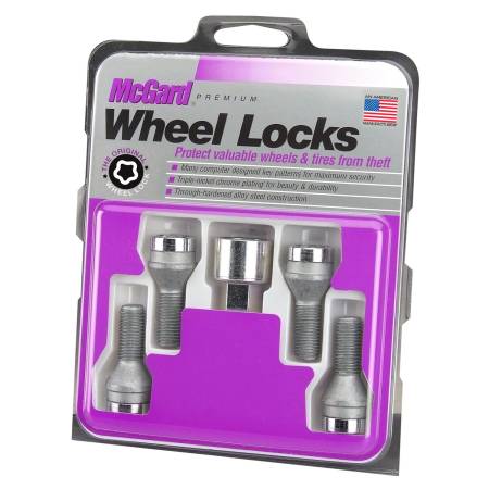 McGard - McGard Wheel Lock Bolt Set - 4pk. (Cone Seat) M12X1.25 / 19mm Hex / 25.6mm Shank Length - Chrome