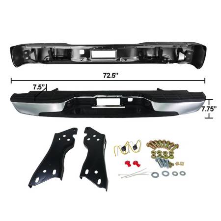 Spec'D Tuning Products - Spec-D 1999-2007 Chevrolet Silverado/GMC Sierra Fleetside Chrome Stainless Steel Factory Style Replacement Rear Step Bumper