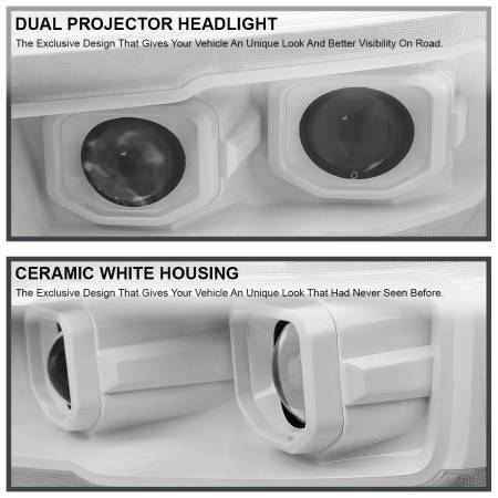 Spec'D Tuning Products - Spec-D 2019-2022 Dodge RAM 1500 Switchback Sequential LED Turn Signal Projector Headlights (White Housing/Clear Lens)