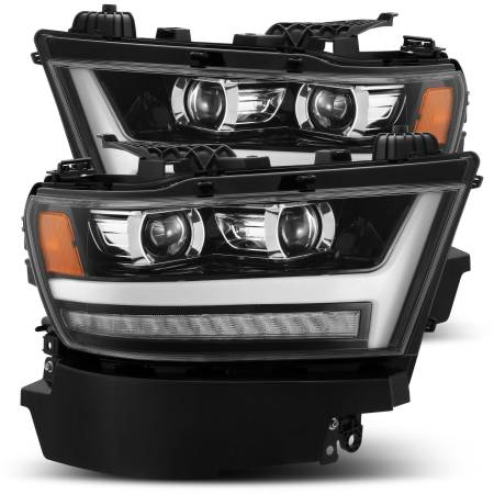 AlphaRex - AlphaRex 19-20 Ram 1500HD PRO-Series Proj Headlights Plnk Style Jet Blk w/Activ Light/Seq Signal/DRL