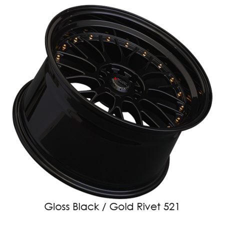 XXR Wheels - XXR Wheels Rim 521 18x8.5 5x100/5x114.3 ET35 73.1CB Black / Gold Rivets