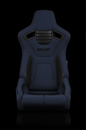 BRAUM RACING SEATS & MORE - BRAUM Racing Venom-R Series Fixed Back Bucket Seat - Blue Cloth / Carbon Fiber - Each