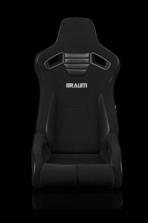 BRAUM RACING SEATS & MORE - BRAUM Racing Elite-R Series Sport Seats - Black Jacquard (Black Stitching / Black Piping) - Pair