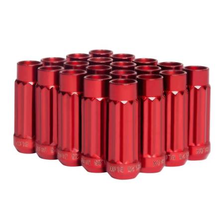 BLOX Racing - BLOX Racing 12-Sided P17 Tuner Lug Nuts 12x1.25 - Red Steel - Set of 20