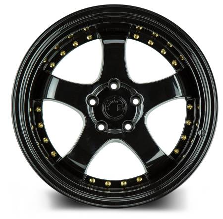 AodHan Wheels - AodHan Wheels Rim AH03 19x11 5x114.3 73.1CB ET22 Full Black (Gold Rivet)