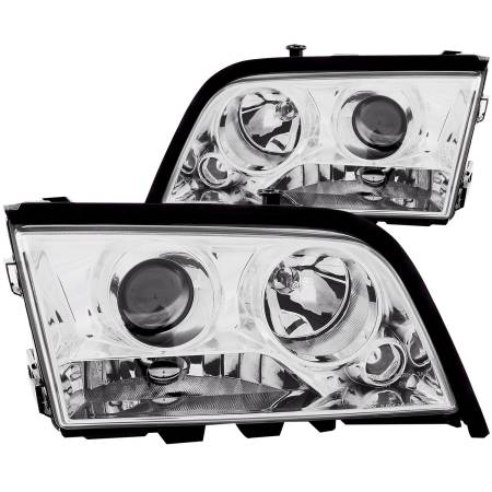 ANZO Headlights, Tail Lights and More  - ANZO 1994-2000 Mercedes Benz C Class W202 Projector Headlights Chrome