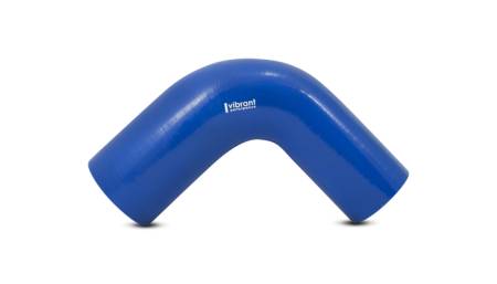 Vibrant Performance 4 Ply Reinforced Silicone 90 degree Transition Elbow - 2.5in I.D. x 3in I.D. (BLUE)