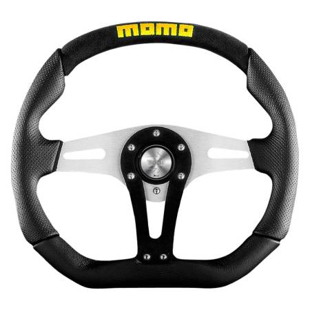 Momo - Momo Trek Steering Wheel 350 mm - Black AirLeather/Brshd Al Spokes