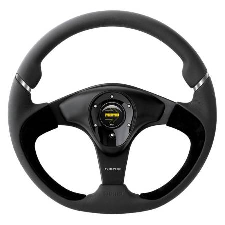 Momo - Momo Nero Steering Wheel 350 mm - Black Leather/Suede/Black Spokes