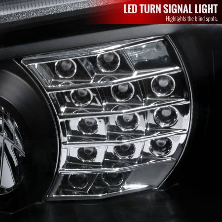 Spec'D Tuning Products - Spec-D 1999-2006 Volkswagen Golf Mk4 GTI/R32 Cabrio Projector Headlights w/ R8 Style LED Light Strip & LED Turn Signal Lights (Matte Black Housing/Clear Lens)