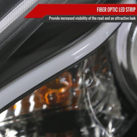 Spec'D Tuning Products - Spec-D 2010-2013 Mazda 3 Projector Headlights w/ LED Light Strip (Matte Black Housing/Clear Lens)