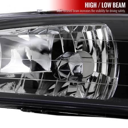 Spec'D Tuning Products - Spec-D 1995-2001 Subaru Impreza Factory Style Crystal Headlights (Matte Black Housing/Clear Lens)