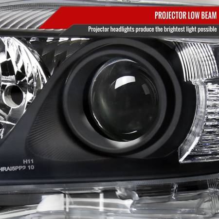 Spec'D Tuning Products - Spec-D 2010-2011 Toyota Camry Projector Headlights w/ Amber Reflectors (Matte Black Housing/Clear Lens)