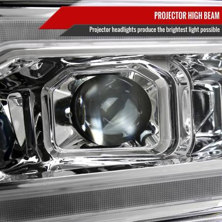 Spec'D Tuning Products - Spec-D 2019-2022 Dodge RAM 2500/3500/4500/5500 Switchback Sequential LED Turn Signal Projector Headlights (Chrome Housing/Clear Lens)