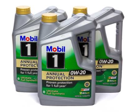 Mobil 1 - Mobil 1 Motor Oil - Annual Protection - 0W20 - Synthetic - 5 qt - Set of 3