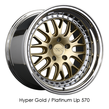 XXR Wheels - XXR Wheels Rim 570 18x8.5 5x114.3 ET20 73.1CB Hyper Gold / Platinum Lip