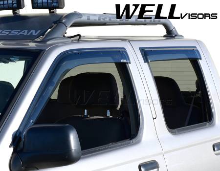 WellVisors - WellVisors Side Window Deflectors Nissan Frontier D22 Crew Cab 99-04 Premium Series